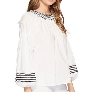 NWOT Joie Ghada Embroidered Peasant Blouse